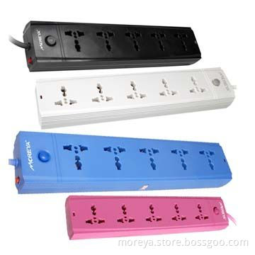 Universal Standard Power Strips with 5-port Socket Outlet and US Plug, Overload Protection